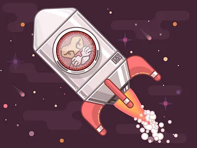 Rocket Lion animal fun illustration lion rocket space vector