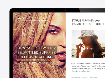 Racks Magazine creative hero magazine minimal theme wordpress