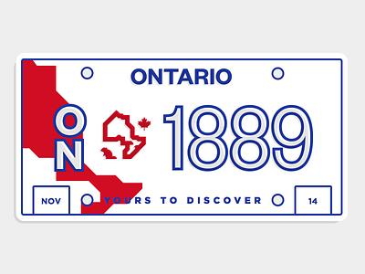 Ontario License Plate canada license plate ontario province typography