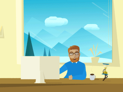 character cartoon character flat horse office