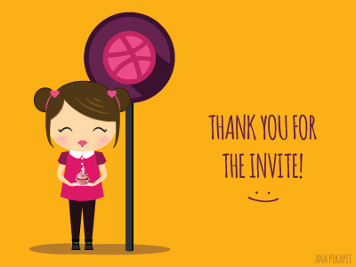 Finally arrived to the Dribbble station! dribbble illustration invite thankyou