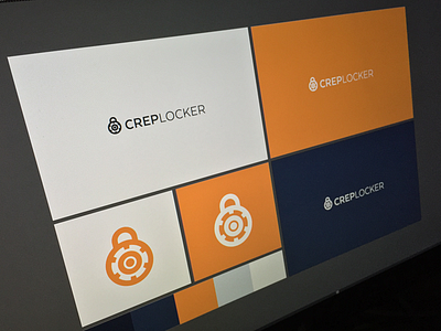 Crep Locker - Branding blue branding crep locker orange palette presentation white