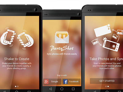 PartyShot android app design gui interface ui ux