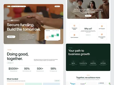 Fund rising website design design interface product service startup ui ux web website