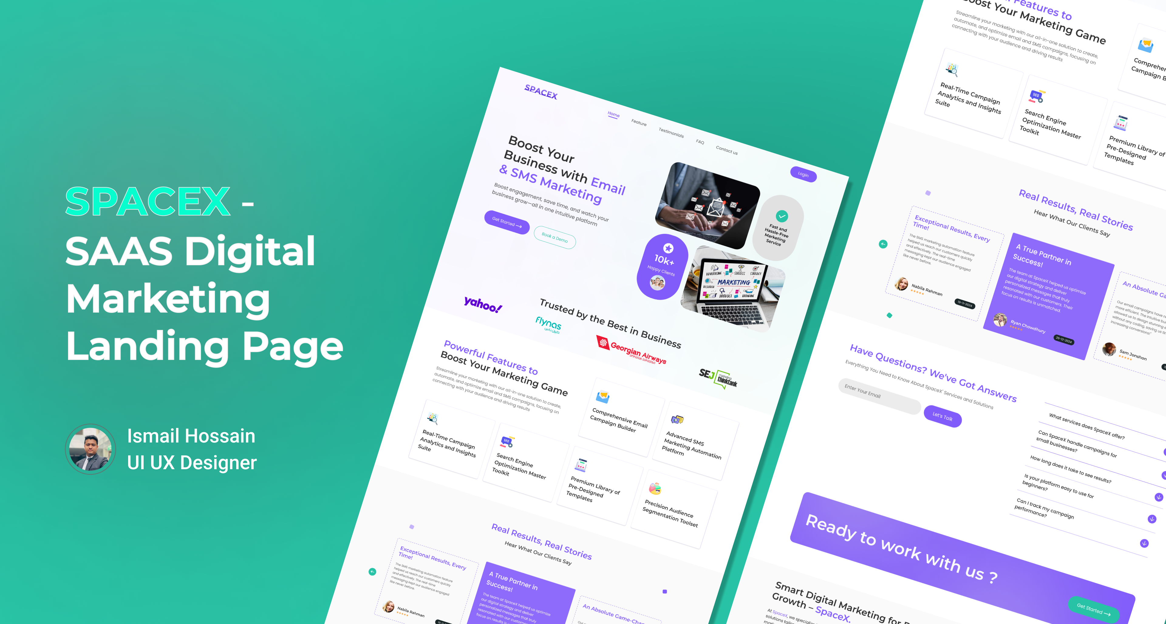 Minimalistic SAAS Digital Marketing Responsive Landing Page animation digital maarketing landing page figma landing page minimalistic design trendy design ui ui ux ux web design