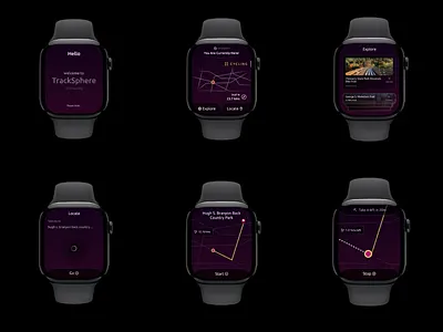 TrackSphere - GPS Tracking App figma ui watch interface