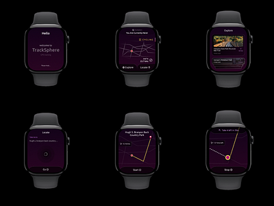 TrackSphere - GPS Tracking App figma ui watch interface