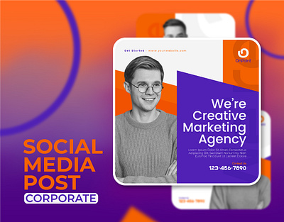 Creative Marketing Agency Social Media Posts Agency agency branding collection corporate creative design graphic design illustration logo marketing media post posts social social media template ui