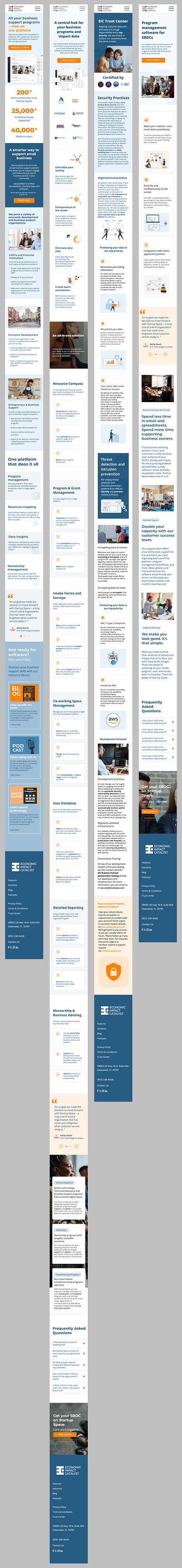 Mobile Screens of Website Re-design for Economic Impact Catalyst graphic design ui ux web design