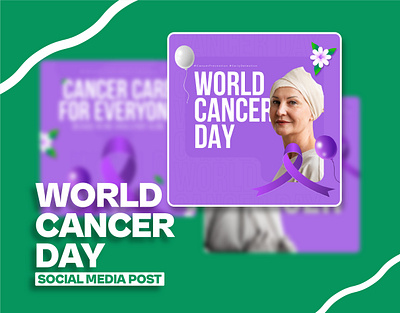 World Cancer day social media posts collection branding cancer collection creative day design graphic design health illustration media post posts power social social media template woman world