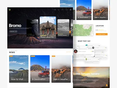Bromo Views - Destination Landing Page bromo clean design destination figma guide indonesia landing mount page simple tour tourism ui ux views website white