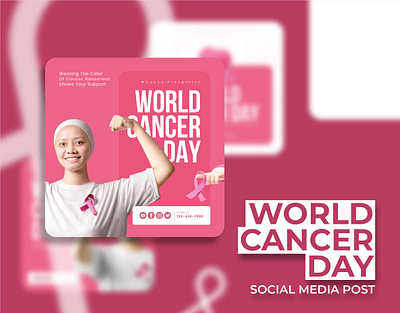 Social media posts collection for World Cancer day branding cancer collection creative day design graphic design health illustration marketing media post posts social social media social media posts ui woman world