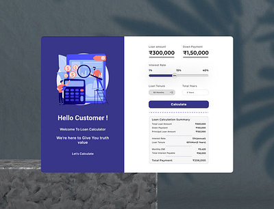 Creative Loan Calculator aesthetic calculator creative figma ui design ui ux design