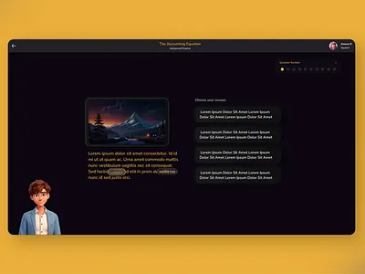 UI Quiz - Dark Mode - Web Version edugame graphic design illustration ui ux website