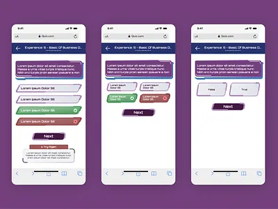 UI Quiz - Mobile View with Futuristic Style graphic design illustration mobile app ui ux