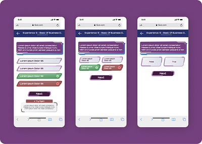 UI Quiz - Mobile View with Futuristic Style graphic design illustration mobile app ui ux