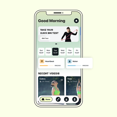 The Fitness App fitness app gym app mobile app design ui ui design wellness app