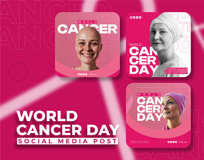 World Cancer day social media posts collection branding cancer collection creative day design graphic design health marketing pink post posts social media social media posts ui woman world