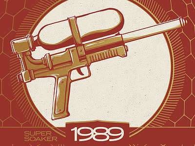 Nostalgic Toys Series gun illustration print super soaker