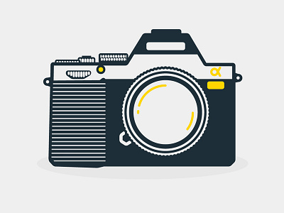 Sony alpha 7 alpha camera flat icon illustration line minimal sony