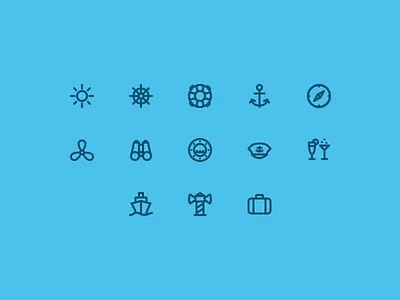 Cruise Icons cruise holiday icon iconography icons jakob treml lines sea set simple stroke