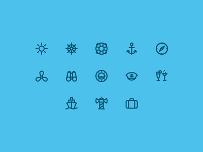 Cruise Icons cruise holiday icon iconography icons jakob treml lines sea set simple stroke