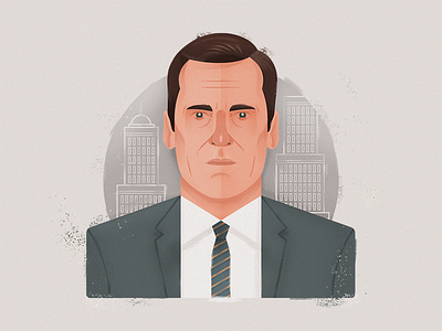 Don Draper building don draper illustration mad men new york portrait tv vector