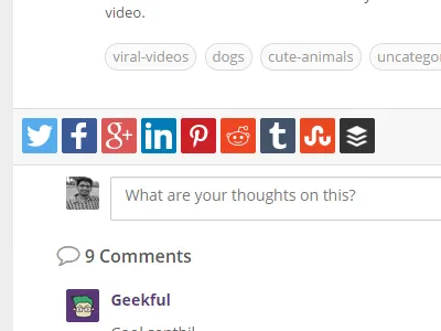 Social Share Buttons - Geekful dribbble geekful github google google plus share social stumbleupon tumblr twitter