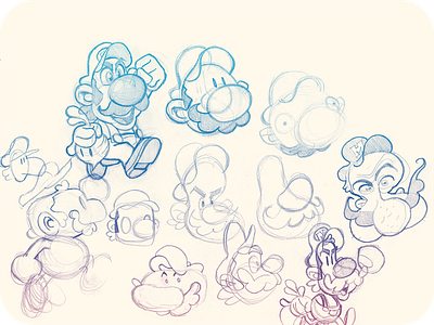 Mario Design tests character design draft fanart game gaming mario sketch videogame