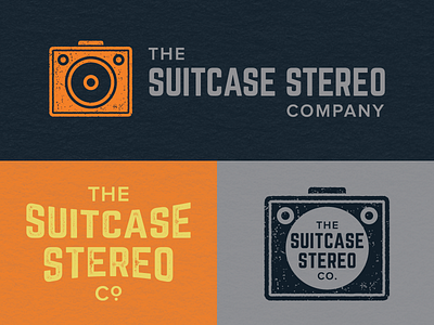 Suitcase Stereo branding identity logo speaker stereo suitcase vintage
