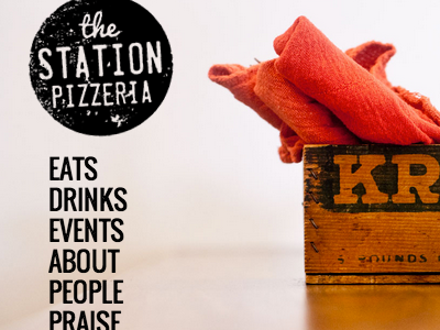 The Station Pizzeria branding branding logo pizzeria restaurant retro texture website worn