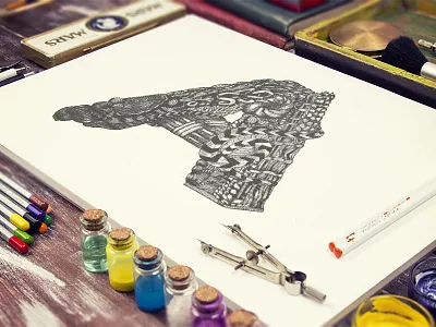 Hand-drawn Illustration 3d letter a hand drawn illustration typography