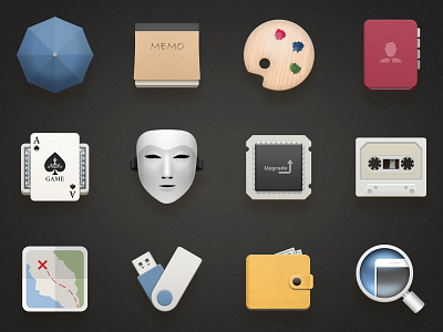 Debut: 12 Icons ayo icon skeuomorph