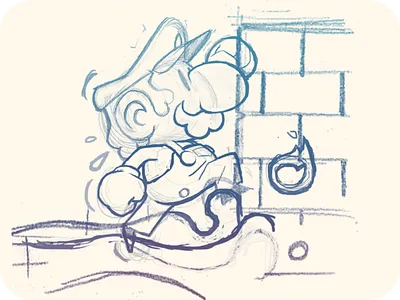 Super Mario Bros. 1 - Sketch character design draft fanart game gaming mario sketch smb1 videogame