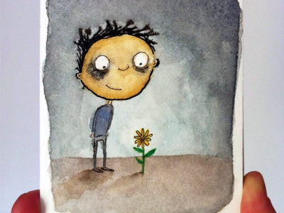 A little ray of sunshine illustration ink watercolour