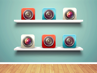 Shelves Mockup app icon bookshelf camera icon design metal shelf mockup psd shelf shelves vector shelf wood