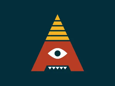 Egyptian Letter God a alphabet character design creature design egyptian illustration letter monster pyramid typography
