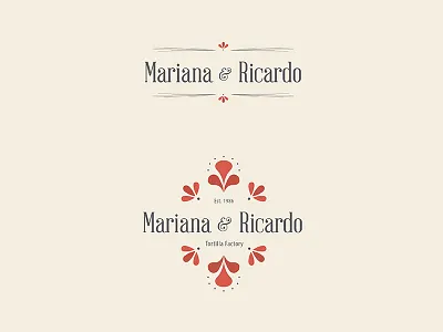 Mariana & Ricardo Logotype design logo logo design. logotype type typography vector