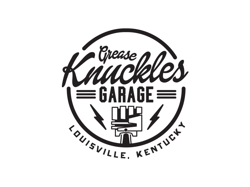 Grease Knuckles badge bolts fiston garage kentucky logo louisville mark piston seal