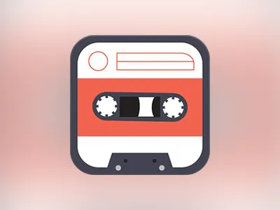 Casette app apple casette flat icon ios ipad iphone minimal minimalist music player