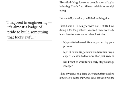 Quote Test Db articles blog longform mockup typesetting typography ux