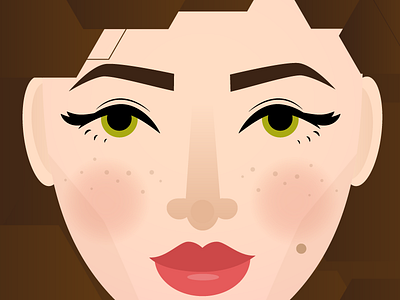 Don't make me blush. avatar cute freckles fresh girl green eyes illustration lips pastels