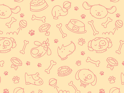 Doggy pattern cute dog illustrations pattern seamless pattern stokarenko vector