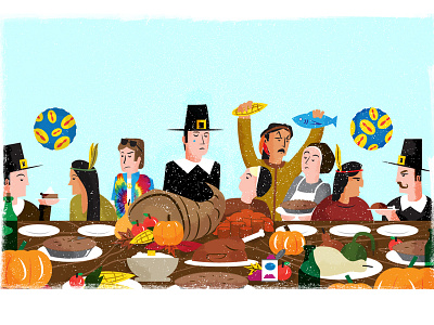 Funny or Die Look Inside: the First Thanksgiving funny or die illustration thanksgiving