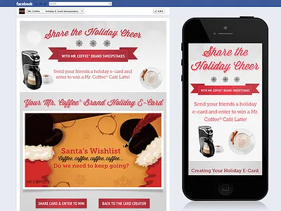 Mr Coffee Holiday E-Card Facebook Application