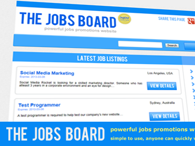 The Jobs Board Powerful Job Promotions application board careers directory employment freelancer job vacancies