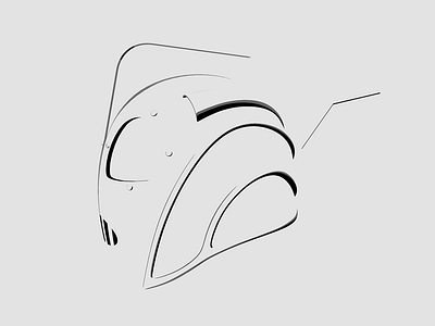 Rocketeer - Minimal 3d drawing helmet illustration ion lucin minimal modeling symbolism