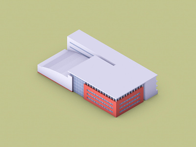 Rectorate - University of Aveiro 3d aveiro building c4d cinema 4d isometric low poly lowpoly render university