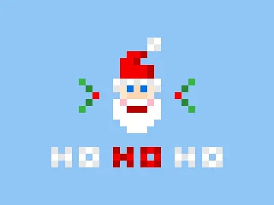 8-Bit Santa 8 bit christmas ho ho ho holiday holly illustration pixel art pixels santa squares type