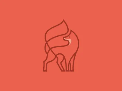 Fanpro animal branding fox identity logo mark orange